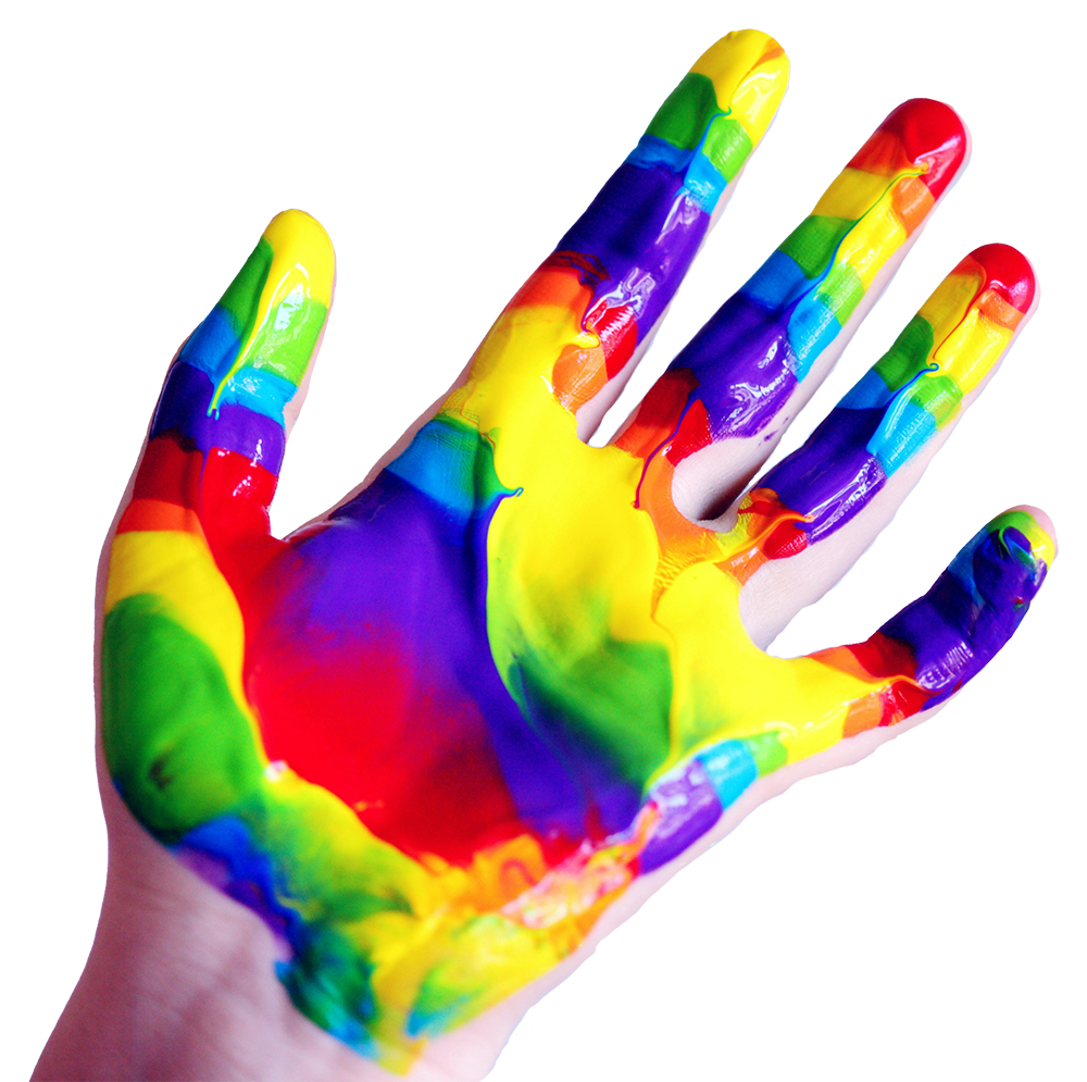 Hand analysieren bei Katharina Zerobin: bunte hand xparent